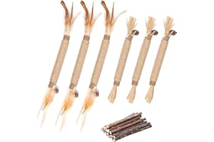 GIAPINST 6 Stück Katzenminze Sticks, 6 Matatabi Katzen Kauhölzer, Katzenspielzeug Selbstbeschäftigung Set zum Zähneputzen, Entfernen von Zahnstein und erfrischendem Atem