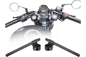 FULLIBARS Coppia Semimanubri 54mm Rialzati Moto Manubrio Regolabili 22mm Tubo Nero Universali Per Yamaha Ducati Kawasaki Suzuki Cafe Racer Manubri CNC Alluminio Accessori Moto Per Forcella 54 mm