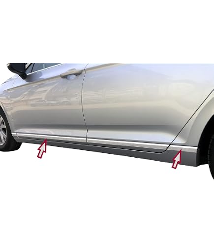 OMAC Lot De 8 Baguettes Protection Portes Latérales Inox - Compatible VW Passat Alltrack B8 2014-2024 - Look Chromé Premium