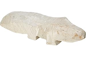 Honsell Grezza, Coccodrillo, Statuetta prefabbricata in Pietra ollare, Circa 10 cm, per Lavorare con raspa e Lima, Ideale Anche per i Bambini, Multicolore