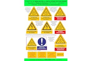 ETIPV Planche 12 Etiquettes Adhésives Photovoltaïque "spéciales maison individuelle" AUTOCONSOMMATION - REVENTE SURPLUS ou REVENTE TOTALE - conforme CONSUEL et UTE C15-712-1