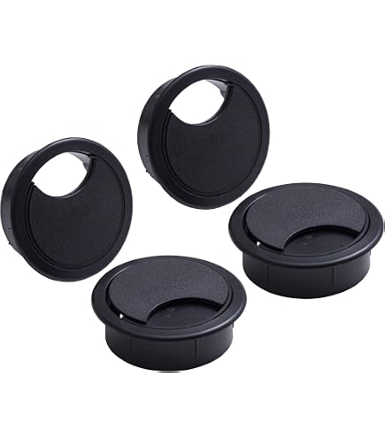 SECOTEC Passacavo Rotondo 80 Mm Opaco - Canalina Per Cavi Scrivania, 1 Pezzo