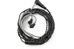 EZ EAR CCZ Melody Cavo IEM originale, nel cavo di aggiornamento del monitoraggio a orecchie TFZ Cavo auricolari per KBEAR KS1 KS2 Lark Robin CCZ Coffee Bean Warrior (con microfono, 3,5 mm)