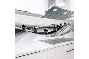 Rodnik Küchenrückwand robuste ABS-Kunststoff Platte Monolith in Deluxe Qualität, Direktdruck. MOTIVAUSWAHL(Schwarze Kugeln)