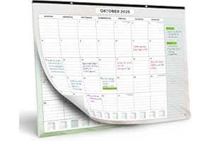‎SMART PANDA SmartPanda Wall Calendar 2025-2026 - Calendar 2025 - Monthly Calendar for the Table From August 2025 to December 2026 - One Month to View - 33 cm x 43 cm - in German