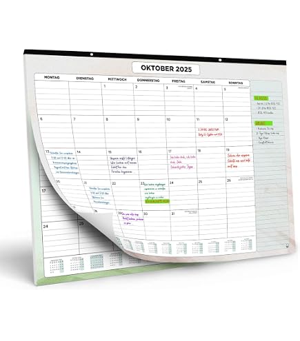 Mini-Wandkalender 2025–2026 – 16,4 X 21,6 Cm, 16 Monate Planung Für Schreibtisch, Küche & Reisen