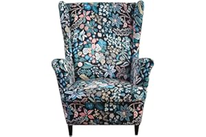 Meigeh Ohrensesselbezüge sesselbezüge für ohrensessel Bedruckte Ohrensesselbezüge Sesselhusse Ohrensessel für Wohnzimmer 2 Teile Zarter Duft