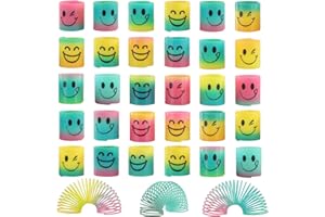 Fun-Here 30 Pack Spring Rainbow Magic Fidget Stress Coil Mini Springs Bulk Toys For Party Favor Carnival Prize Birthday Goodie Bag Stuffers For Kids Boys Girls