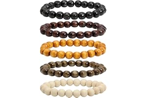 MILAKOO Holzperlen Armband Tibetisch-Buddhistische Meditation Mala Gebetskette Herren Elastisches Armband 6 / 8mm