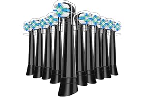 LOKOBATII Pack of 10 Replacement Toothbrush Heads Compatible with Oral B IO for Clean Teeth, Brush Heads Compatible with Oral B IO 3N/3/4/5/6/7/8/9/10 Series Toothbrush Electric (Black)