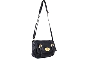 EYECATCH Monaco Womens Cross Body Faux Leather Satchel Style Shoulder Bag Ladies Handbag