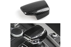 OYDDL Car Carbon Fibre Print Gear Lever Knob Cover Trim Replacement Gear Lever Compatible with Audi A4 S4 A4 Allroad A5 S5 RS5 Q7 Accessories