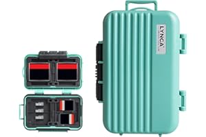 Estuche para Tarjeta de Memoria, LYNCA KH6 Funda para Tarjetas de Memoria con 24 Ranuras para 8 Tarjetas SD, 4 Tarjetas CF, 12 Tarjetas Micro SD/TF (Verde)