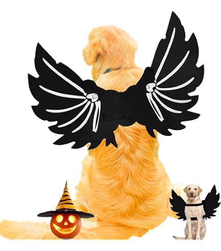 Tealots Fledermausflügel Hundekostüm, Verstellbar, Für Halloween & Partys, Größe S-XL