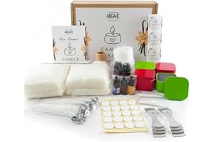 ANGAHE creating moments Kit para Hacer Velas Aromáticas con Cera de Soja – Candle Making Kit Completo con Moldes, Mechas y Esencias – Kit Manualidades Adultos para Fabricación de Velas Caseras.