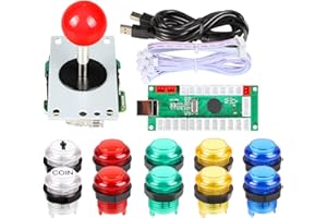 EG STARTS Arcade Buttons 1 Player DIY Kit Joystick 5V LED Arcade Button for Arcade Stick PC Games Mame Raspberry pi