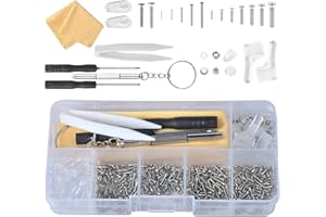 MIKIHAT Kit Riparazione Occhiali, Strumento di Riparazione degli Occhiali Kit, viti 500pz Micro Dadi e pinzette e cacciavite per Occhiali Orologi Cellulare Occhiali da sole