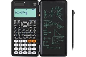 JIGUOOR Scientific Calculator with Writing Tablet, Upgraded 991ES Model with 417 Functions, Erasable LCD Notepad, Solar Battery Power, Portable 991ES Calculator Notepad School Supplies for Student, Teacher