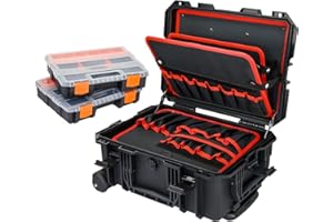 HMF 15604-02 Outdoor walizka narzędziowa, pusta walizka na narzędzia, z kółkami, 46,5 x 36 x 22,5 cm