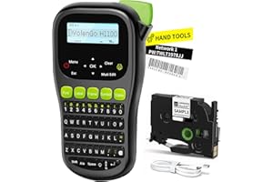 VolenGo H1100 Label Maker, Handheld Backlit Label Maker Machine, with Waterproof White Tape(12mm), Replacement for Brother Label Printer, QWERTY Keyboard & 3 Cable Modes, For Home & Office