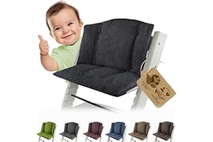 Sitzkissen Ersatzbezug Bezug Kissen-Set Sitzverkleinerer kompatibel mit Stokke Tripp Trapp für Hochstuhl-Kinderstuhl Mod. 1 (meliert schwarz)