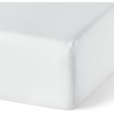 Amazon Basics Organic Cotton Fitted Sheet for 180 cm Beds, 180 x 200 cm, White