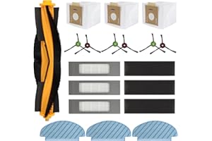 FEILIFAN Kit d'accessoires pour aspirateur robot ECOVACS DEEBOT N10 PLUS/ T9+/ N8 PRO+/ N8+/ T8+/ T8 +, pièces de rechange, brosse principale, brosse latérale, filtre, serpillère, sac à poussière (19 pièces)