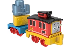 Thomas & Friends Thomas & Seine Freunde Spielzeug für Kleinkinder My First Bremswaggon Bruno Lokomotive zum Schieben mit Stapelfracht für Vorschulkinder ab 18 Monaten, HXP56, HXP56