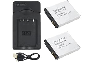 ENEGON Ersatzbatterie (2 Stück) und Ladegerät für Canon NB-6L, NB-6LH, CB-2LY und Canon PowerShot SX510 HS, SX500 is, SX700 HS, SX280 HS, SX260 HS, SX170 is und weitere Kameras