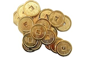 Juanxian Y1046 Lot de 20 pièces chinoises porte-bonheur Doré avec sachet