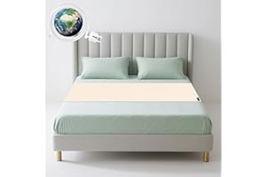 VigorVortex Erdungsbettlaken Erdungsmatte 90% Bio-Baumwolle und 10% Silberfaser Erdungsmatte mit EU Erdungskabel für Besseren Schlaf 68x132cm Beige