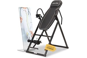‎SPORTPLUS + SportPlus Inversion Bench, Folding Gravity Trainer, Inversion Table with 4 Inversion Angles, Stretching Bench to Relieve Spine, User Weight up to 135 kg, Back Stretcher