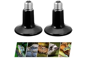 Liuer Lampes Chauffantes 2PCS Lampe Reptiles Lampe Tortue Terrestre Chauffante E27 Animaux Ampoule Infrarouge Chauffage en Céramique pour Reptiles et Amphibiens,Serpent,Oiseaux,Tortue (100W)
