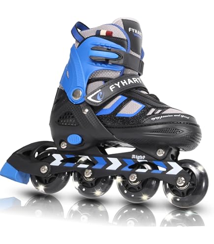 Patins à Roulettes En Ligne LIRENGUI Réglables – 4 Tailles, Roues Lumineuses, Protection Complète, Pour Enfants Et Ados