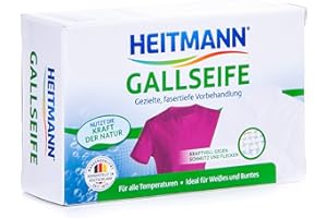 Heitmann Jabón de gallina: remedio doméstico contra manchas y suciedad, quitamanchas natural para blancos y coloridos, 100 g