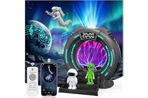 ElecMoga Starry Sky Projector, Astronaut Projector with Plasma Ball and Remote Control, 8 Aurora Lights and White Noise, Ideal for Parties and Living Room Decoration, Perfect Gift Idea
