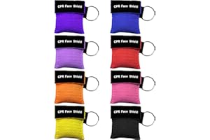 APOWUS MAXQUU 8 mascherine respiratorie con portachiavi, maschera Cpr, respirazione, dispositivo di emergenza per bocca a bocca, attrezzatura per la cura