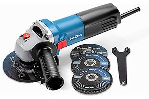 ‎DONG CHENG DongCheng Winkelschleifer 710 W, Scheiben-Ø：115 mm,Leerlaufdrehzahl：11.800min-1, inkl. 2 Schleifscheiben, 2 Fächerschleifscheiben, 2 Trennscheiben, für Polieren, Schleifen und Schneiden