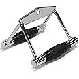 Yes4All Seated Row Double D Handle Cable Attachment – Double D Grip / Double Row Handle for Cable Attachment (Chrome, Rubber)