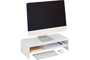 Relaxdays monitorstativ, extra hylla, HxBxD: 14,5 x 54 x 25,5 cm