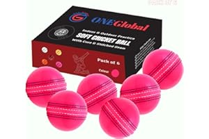 ONEGlobal Soft & Safe Practice Cricket Ball | Weicher & Sicherer Gummi-Cricketball zum Üben | Mit Echter Naht & Kern für Hüpfen & Schwingen | Ideal Cricketbälle für Selbstvertrauen & Streichhölzer