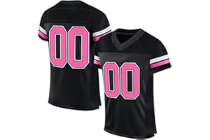 DUOHROPKE Camiseta de fútbol americano personalizada, estampada, con nombre, número en blanco, camiseta de manga corta para hombre, mujer, niño