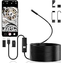 Endoscopio Smartphone Vexloria 1920P HD - Sonda 5m Impermeabile IP67, 8 LED, Per Android/iOS