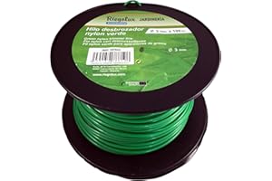 Riegolux 107643 Fil Débroussailleuse Nylon Rond Vert 3 mm x 100 m
