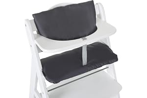 hauck - Coussin d’assise Deluxe pour Chaise haute bébé Alpha (2 pièces) - Housse confort - Couleur Gris