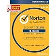 Symantec Norton Security Deluxe – 5 Devices – 1 Year Subscription [PC/Mac/Mobile Key Card]