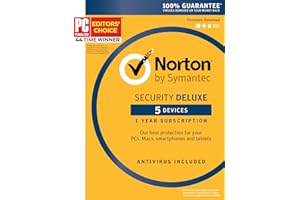 SYMANTEC Norton Security Deluxe - 5 Devices - 1 Year Subscription - Product Key Card - 2019 Ready