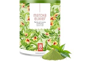 ‎NATURTREU Matchaelixier – Matcha-Latte Pulver für cremigen Genuss - Ideal für Vanilla Iced Latte - Vegan, ohne Zuckerzusatz, mit Kokosmilch & Vanille - Laborgeprüft
