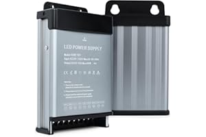 KSIBNW Trasformatore LED 12V 400W, Alimentatore Impermeabile IP44 LED Driver Transformer AC 220V a DC 12V 33A Trasformatori Interruttore Esterno Adattatore Tensione Costante Alimentatoredi Bassa