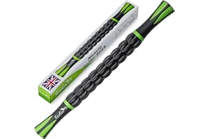 EcoEarth - Muscle Roller Stick - 17”x1.5”, Black, 1 PK - Lymphatic Drainage Massager for Arm, Shoulder, Back & Leg - Myofascial Release Personal Handheld Massagers - Trigger Point Fascia Massage Tool